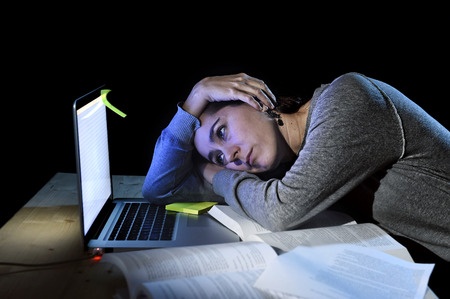 Woman working at laptop